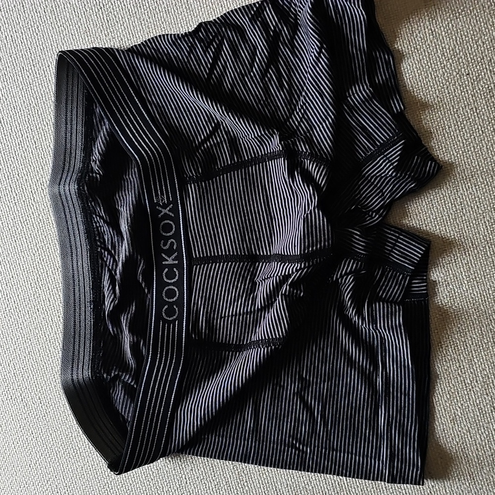 COOKSOX Men's Striped Black Boxer Briefs